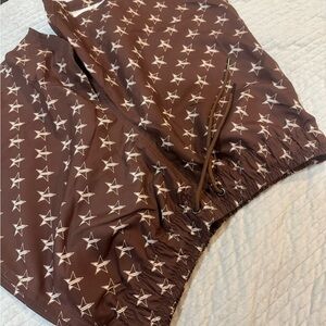 🟡5/$25 DEAL! Jeffree Star Unisex Brown Swim Trunks with Beige Stars